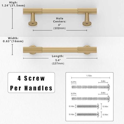 10 Pack Champagne Bronze Cabinet Pulls 4 Inch(102mm) Kitchen Cabinet Handles Solid Zinc Alloy Cabinet Hardware Drawer Pulls - color: Champagne Bronze, size: 4" Hole Center