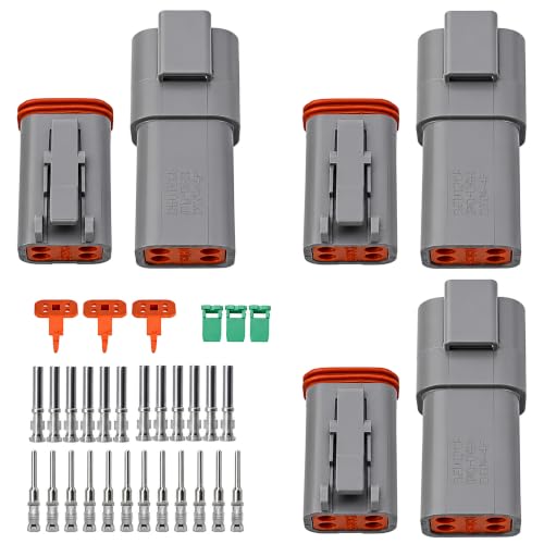 3 Sets Deutsch 4 Pin DT Connector Waterproof Electrical Wire Connector - style: 3 Sets 4 Pin