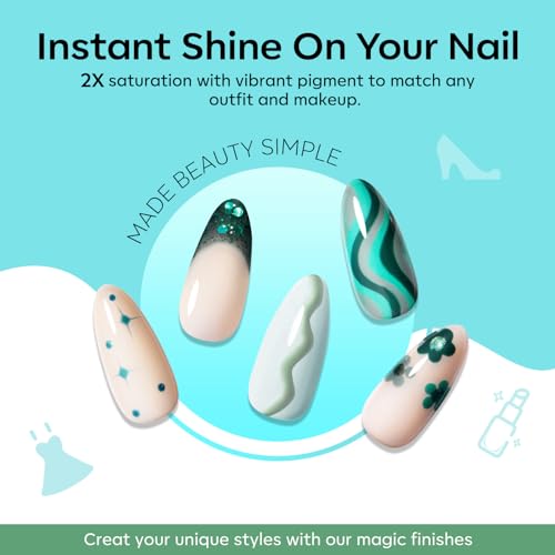 modelones Green Blue Grey Gel Nail Polish Set 6 Colors - color: A Green Blue Grey