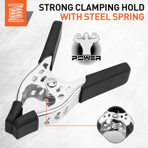 HORUSDY 8-Piece 4" inch Spring Clamp, Heavy Duty Spring Metal Spring Clamps, 1.5"-inch Jaw opening - color: Black, size: 4 inch 8-Piece