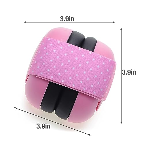 PandaEar Baby Ear Protection, Noise Cancelling Headphones EarMuffs for Babies & Toddlers 0-3 Years - color: Pink