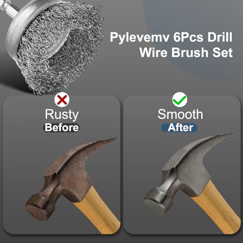 19Pcs Drill Wire Brush, Carbon Steel Wire Cup Brush for Drill - style: 19Pcs