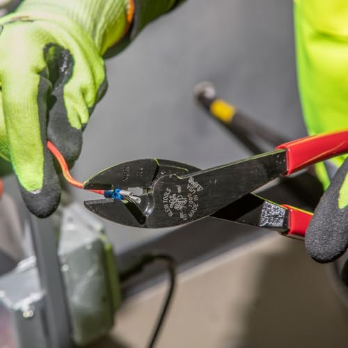 Klein Tools 1005 Cutting/Crimping Tool, Made in USA, Cutter/Crimper for 10-22 AWG Terminals and Connectors, Crimper for Insulated and Non-Insulated Terminals - style: Crimper/Cutter