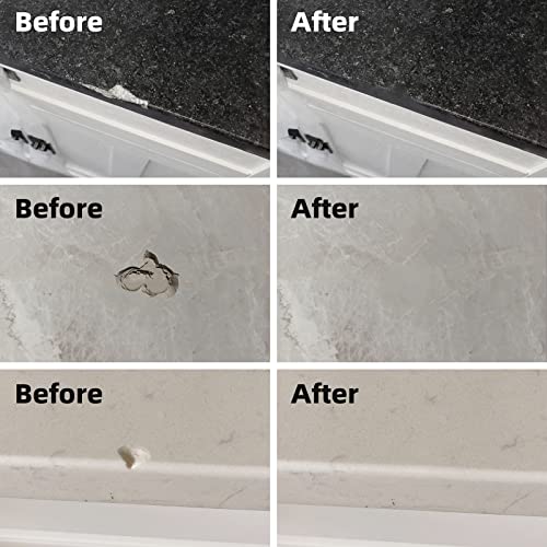 Tile and Granite Repair Kit for Marble Porcelain and Quartz Countertops | Countertops Repair Kit for Chips Dents Cracks Holes Scratch, Fix Chipped Edges Corners, Reattaches Missing Pieces