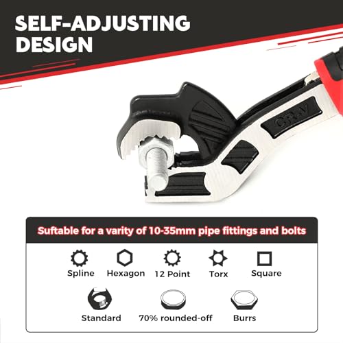 Multifunctional Adjustable Wrench, Automatic Size Adjustment Self-locking Wrench, 19-43mm Spring QuickWrench, Suitable for Pipeline Maintenance, Can Replace RatchetWrench, Pipe Clamp, etc. - size: 1-Piece Set (12 inch)