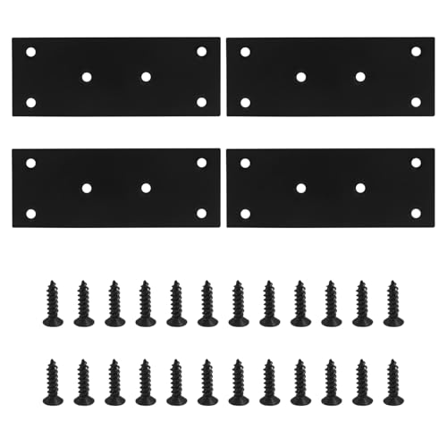 Murtenze 4 Pack Black Stainless Steel Mending Plates, 5 inch - size: 48*128mm
