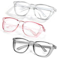 Safety Glasses Goggles for Women Girls Anti Fog Protective Eyewear Glasses - color: Clear+grey+pink