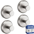 HOME SO Suction Cup Hooks for Shower & Bathroom Towel 4-Pack Brushed Nickel - color: Brushed Nickel, size: 4 Pack
