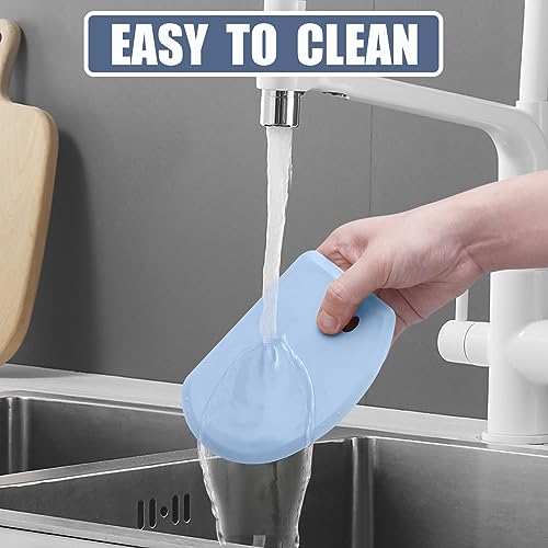 Silicone Dough Scraper with Metal Core Flexible Bowl Scraper Bread Baking - color: Blue