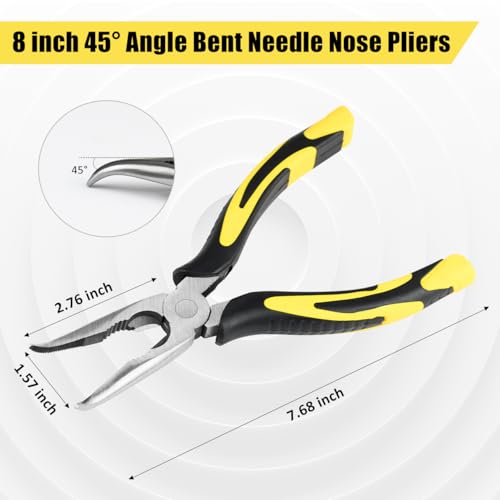3pcs 8inch Reach Needle Nose Pliers Set for Narrow Spaces