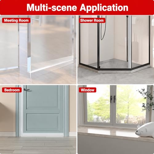 T-Shaped Door Seal Weather Stripping- 20 Ft x 1.38 in Clear - size: 1.38" W x 20'L x 0.2"T