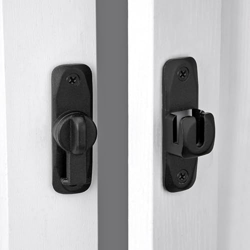 Matte Black Barn Door Latches,90/180 Degree Gate Lock_B - color: Matte Black