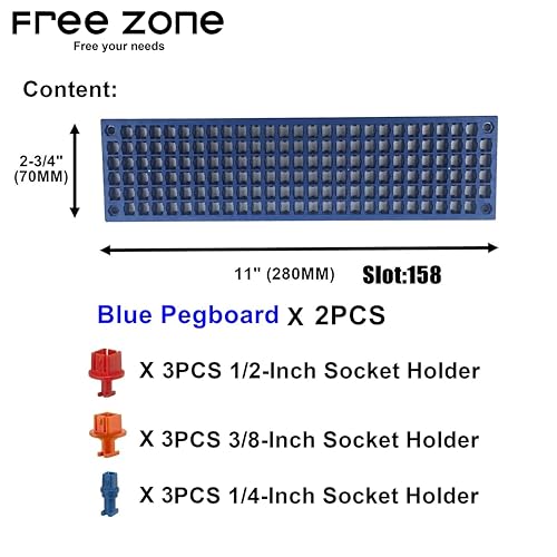 Free Zone Bit Organizer Set, 316-Hole 1/4" Hex Bit Toolbox Storage - color: Blue