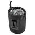 Waxed Canvas Nail/Screw Pouch, Tool Pouch with Belt Clip, 5 x 5 x 8 Inch Rounded Bolt Bag with Stand up Base Metal Clip on Organizer, Nail Pouch Suitable for Carpenters, Electrician, Carpenter - color: Black