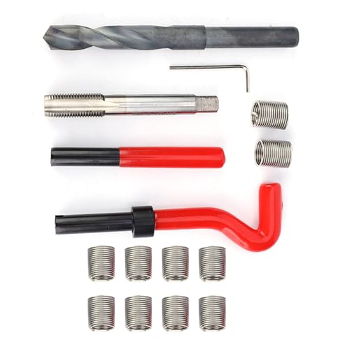 M14x1.5 Thread Repair Kit, 15 Pcs Portable Thread Chaser Set, Thread Metric Inserts Repair Kits, Compatible Hand Tool Set for Auto Repairing - color: M14x1.5