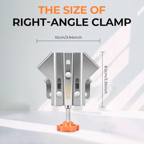Imbot Right Angle Clamp，2pcs Stainless Steel 90 Degree Right Angle Clamp with Adjustable Swing Jaw，corner clamps for woodworking，For Welding, Framing and DIY Woodworking，Gifts for Men Dad (2Pieces)