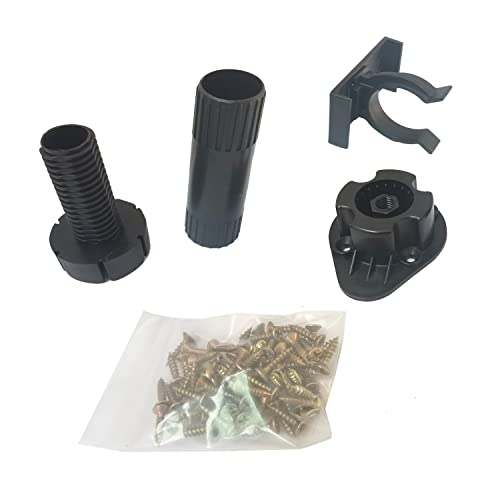 Black Furniture or Cabinet Leveler Legs - Support 330 Lb. per Leg - Adjusts from 3 7/8" to 5 3/8" - 12 Pack