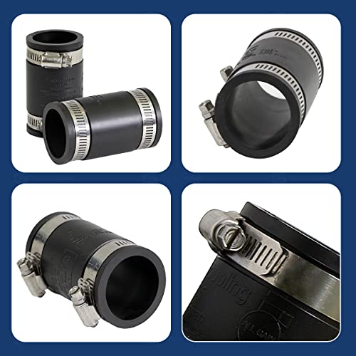 Supply Giant 1 inch Flexible coupling, Black, 10 Pack