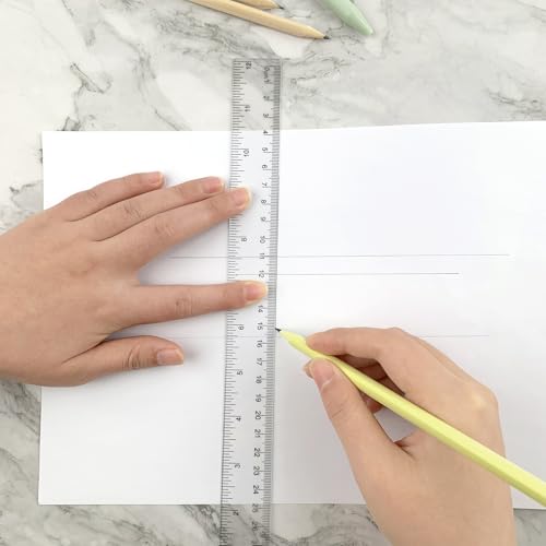 ZUFECY 8-Pack Clear Acrylic Ruler, 12 Inches Flexible Clear Ruler, Inches and Metric Scale Measuring Tool