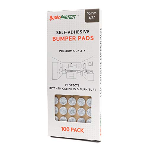 Furniture Felt Pads 3/8" (10mm) Diameter Round 3M Self Adhesive Protects Kitchen Cabinets, Drawers, Desks and Furniture Against Bumps and Scratches 100 Pack - Grey - color: Gray 100 Pack