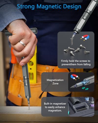 AMIR 42 in 1 Ratchet Screwdriver Set, Magnetic Screwdriver Set with 40 PCS Multi Bit, DIY Repair Tool Kit with Ratchet T Handle, Screw Driver Set Kit for Tools,Bicycle,Electronic Repair - color: Grey