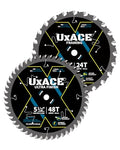 5-1/2-Inch 24&48-Tooth Circular Saw Blade with 10 mm Arbor, Framing & Ultra Finish Wood Cutting, Carbide Tip, Thin Kerf, for Plywood, MDF, OSB, Laminated, 2 Pack - size: 5-1/2", 3/8" Arbor, 24&48T, 2pc