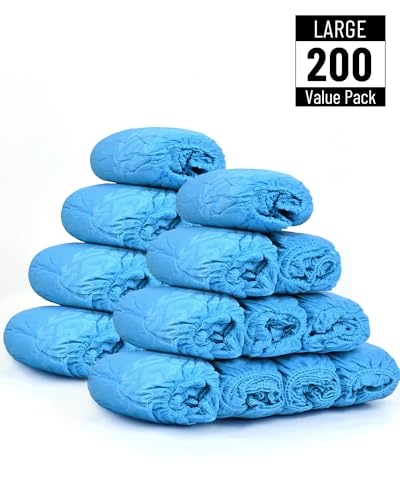 Buself 200 Count Shoe Covers Disposable Non-Slip, Premium Cloth Boot Covers, Slip-resistant, Durable, Breathable, Non-toxic, Recyclable - size: 200ct Up to Men8.5 & Women 10