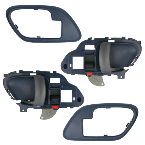 APPERFiT Interior Door Handle w/Bezel Kit (Blue) Compatible with 1995-2002 Chevy Chevrolet GMC Truck C1500 C2500 C3500 K1500 K2500 K3500 Suburban Tahoe Yukon 15708045 15708046 - color: Blue
