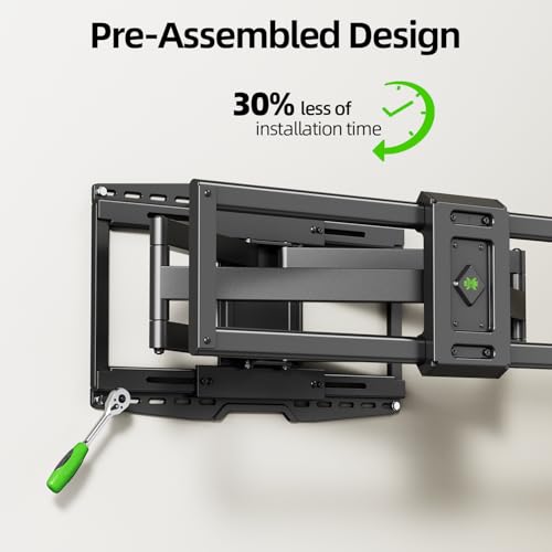 USX MOUNT 8" Sliding Design/Heavy Duty Full Motion TV Wall Mount for 32-120" TVs, Ultra-Large Dual Arm Mount for 16/18/24" Studs with Swivel,Tilt&Level/Preassembled, Max VESA 900x600 up to 165lbs - size: For 32" to 120" TVs