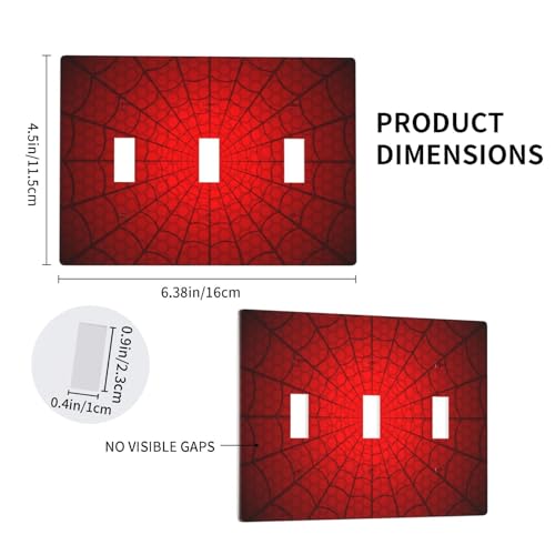Spider Web Triple Toggle Light Switch Cover Plate | Fits standard 2-gang toggle and rocker switches, Durable polycarbonate thermoplastic with fade-resistant printed finish - color: Spider Web, size: Triple Toggle