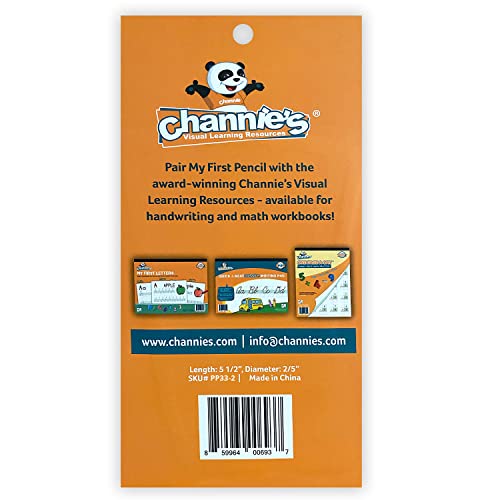 Channie's My First Pencil, Easy-to-Hold Write Size Graphite Jumbo Barrel Presharpened Wooden 2B Small Pencils for 3-7 Year Olds, Brown Color, 2 Pack (5 Pencils Each) - style: Wood Panda, Ages 3-7 (5 Pencils Each) 2-Pack