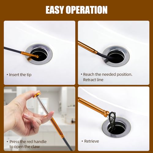 Flexible Grabber Tool, Magnetic 4-Claw Gripper (24", Orange) - size: Orange Magnetic