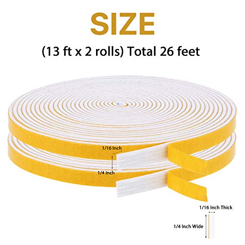 1/4 in W X 1/16 in T Ultra Thin Weather Stripping for Gasket Tape - size: 1/4"(W) x 1/16"(T) x 26'(L)