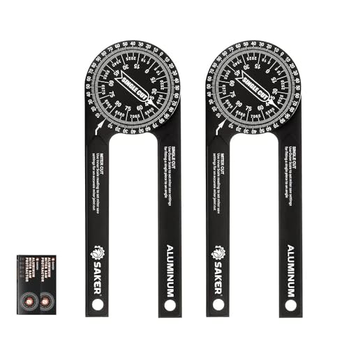 Saker Miter Saw Protractor,7-Inch Aluminum Protractor Angle Finder 2PCS - style: 2 Packs