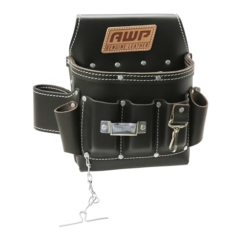 AWP Tool Pouch, Electrician Tool Pouch, Premium, Professional Multi-Pocket Organizer - size: 1 Pack, style: 7 Pocket Leather Tool Pouch
