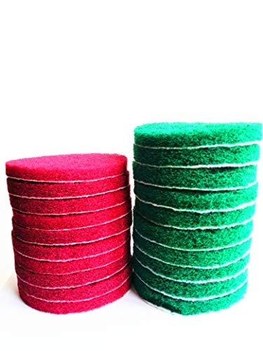 20 Pieces Scrub Pads Drill Power Brush Tile Scrubber Scouring Pads Cleaning Kit Including 2 Kinds of Abrasive Buffing Pads Replacement for Home Kitchen House Indoor Outdoor Cleaning (4 Inch) - size: 4 Inch