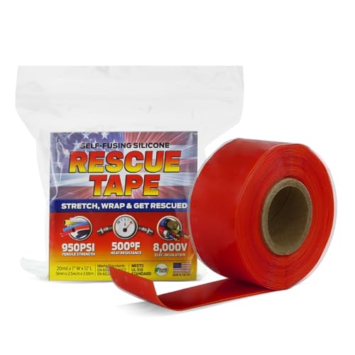 Bond It Rescue Tape, Self-Fusing Silicone Repair Tape, 1 in x 12 ft, Red - color: Red, size: 1" x 12' x 20mil
