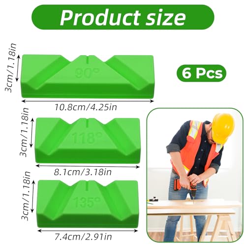 Molain 6 Pcs Drill Bit Sharpening Guide Jig, Drill Bit Sharpener for Bench Grinder, 90°, 118°, 135° Angle No Power Required for Regrinding Dull Twist Bits