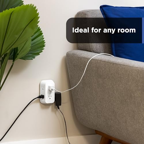 GE Outlet Extender, 2 Pack, 6 Outlet Multi Plug Wall Power Splitter - size: 2 Pack