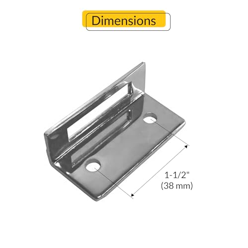 Brixwell Inswing Keeper for Slide Latch, Metal Construction with Chrome Finish, 1-1/2" Hole Spacing, Replacement Door Keeper for Patio, Sliding, and Latch Hardware Applications