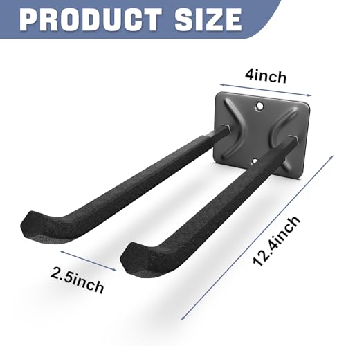 WALMANN Wall Mount Garage Hooks, 12-inch Tool Hooks for Hanging, 4-Pack - style: Pack of 4