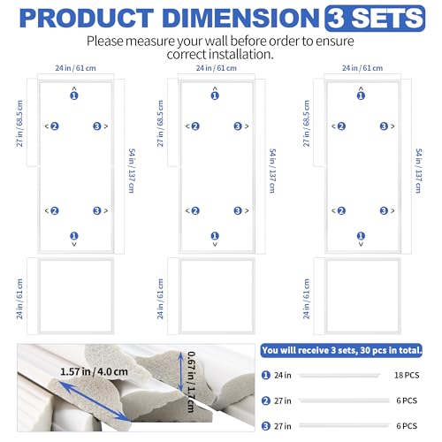 KESHWELL Premade Wall Panels,6 Frame Wall Panels for Interior Wall Decor