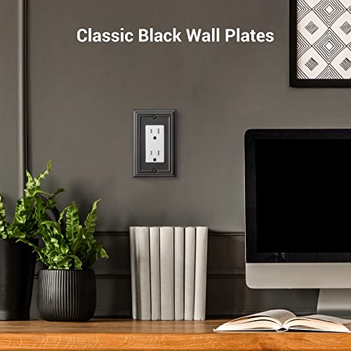 DEWENWILS Metel Decorator Outlet Cover, 4-Pack Wall Plates - color: Black, size: 3 Toggle 2PK