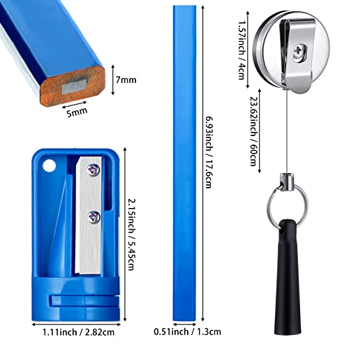 Honoson 24 Pcs Carpenter Pencil with Sharpener,Blue Cover, Black Refill - color: Blue Cover, Black Refill