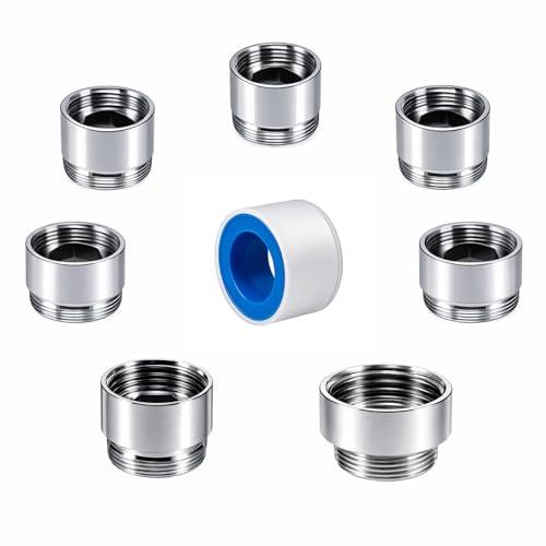 7 PCS Female Thread Faucet Adapter Kit, Sink Faucet Aerator Adapter - color: Silver, size: FMulti-M22