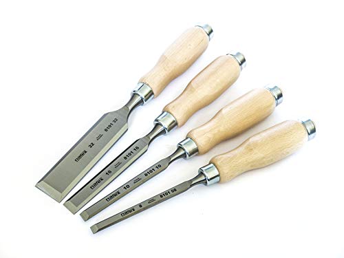 Narex Chisel Set 4 Pieces (8/10/16/32) - color: Natural Lacquered