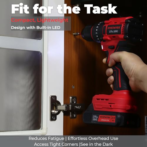 21V MAX Cordless Brushless Hammer Drill, Electric Power Drill Set