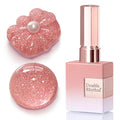 Double Rhythm 0.5Oz Glitter Gel Polish Shimmer Reflective Color for Nail Art Salon DIY Soak Off 15ml Nail Lamp Gel Polish at Home (Peach Pink-B1172) - color: Blossom Peach Pink