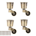 dophee 4Pcs Bronze Swivel Round Cup Caster for 25-30mm/1"-1.18" Wood Legs