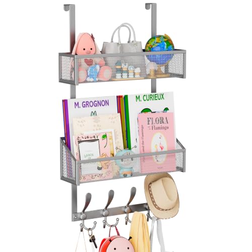 Kaiferty Over The Door Hooks Organizer, Coat Rack Over The Door Storage Hanger Towel Rack, Back of Door Storage Organizer for Bathroom,Bedroom,Kitchen,Office (Silver, 3-Tier) - color: Silver, size: 3-Tier